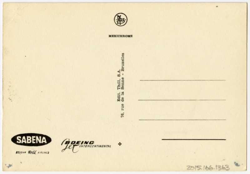 Image: postcard: Sabena Belgian Air Lines, Boeing 707, New York City