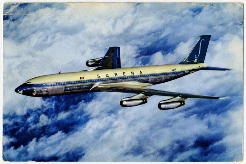 Image: postcard: Sabena Belgian Air Lines, Boeing 707