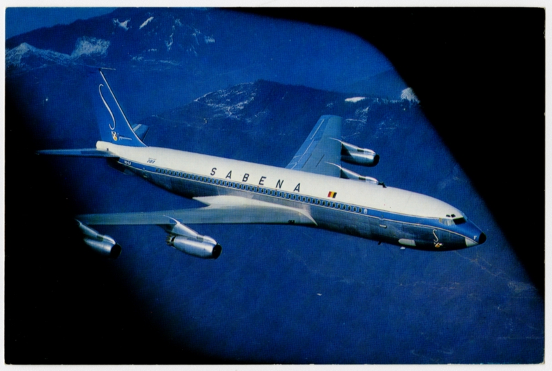 Image: postcard: Sabena Belgian Air Lines, Boeing 707