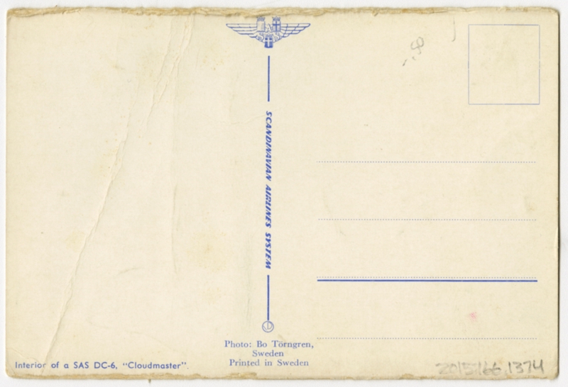 Image: postcard: Scandinavian Airlines System (SAS), Douglas DC-6