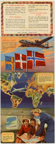 Postcard set: Scandinavian Airlines System (SAS), Douglas DC-6