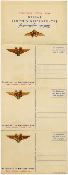 Image: postcard set: Scandinavian Airlines System (SAS), Douglas DC-6