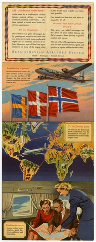 Postcard set: Scandinavian Airlines System (SAS), Douglas DC-6