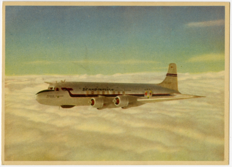 Image: postcard: Scandinavian Airlines System (SAS), Douglas DC-6