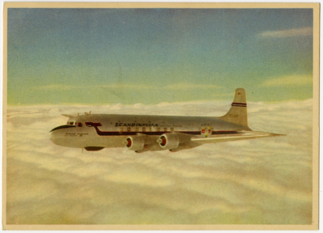 Postcard: Scandinavian Airlines System (SAS), Douglas DC-6