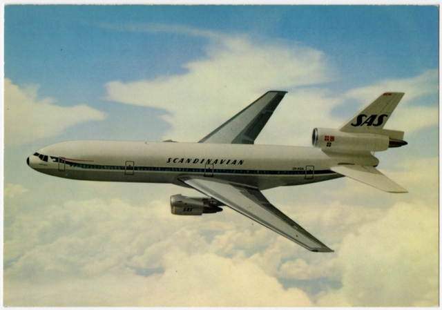 Postcard: Scandinavian Airlines System (SAS), McDonnell Douglas DC-10