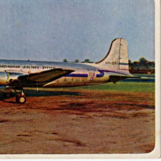 Image #1: postcard: Scandinavian Airlines System (SAS), Douglas DC-4, LaGuardia Airport
