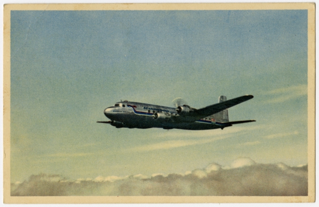 Postcard: Scandinavian Airlines System (SAS), Douglas DC-6