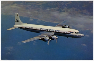 Image: postcard: Scandinavian Airlines System (SAS), Douglas DC-7C