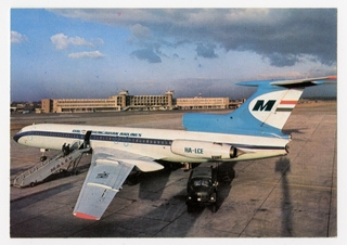 Image: postcard: Malév Hungarian Airlines, Tupolev Tu-154
