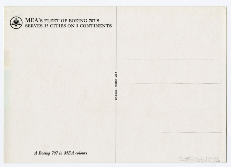 Image: postcard: Middle East Airlines (MEA), Boeing 707
