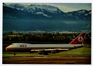 Image: postcard: Middle East Airlines (MEA), Boeing 747-200B