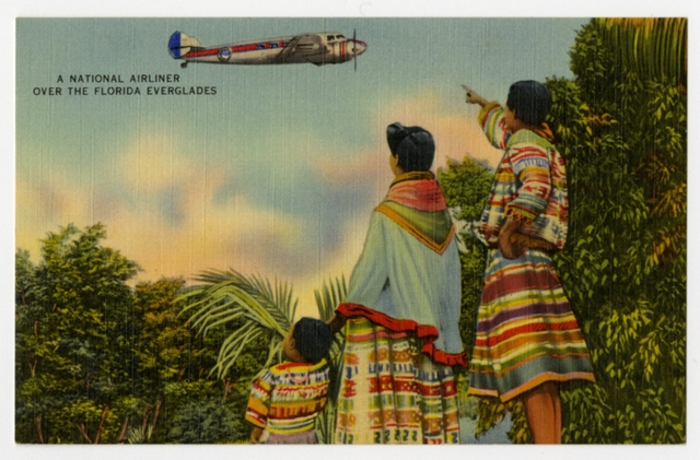 Postcard: National Airlines, Lockheed Lodestar, Florida Everglades