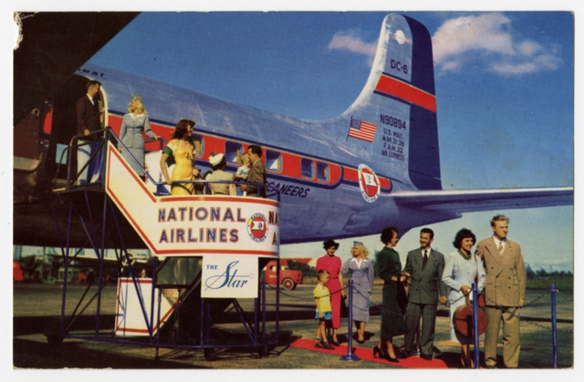 Postcard: National Airlines, Douglas DC-6