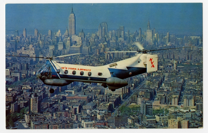 Image: postcard: New York Airways, Vertol 44B, helicopter, New York City
