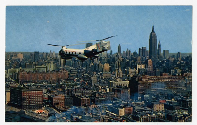 Image: postcard: New York Airways, Vertol 44B, helicopter, New York City