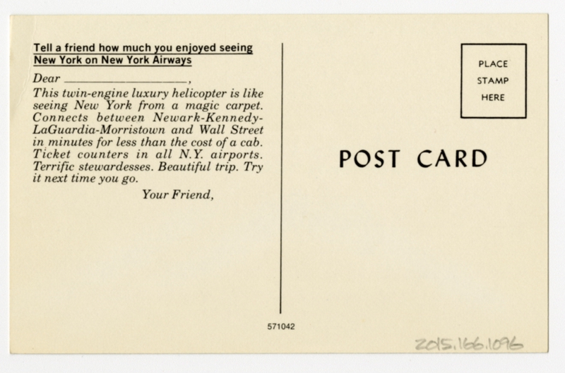 Image: postcard: New York Airways, Vertol V-44B helicopter