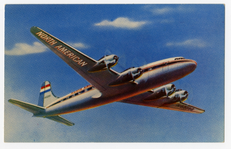Image: postcard: North American Airlines, Douglas DC-4