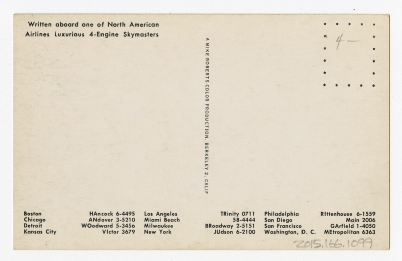 Image: postcard: North American Airlines, Douglas DC-4