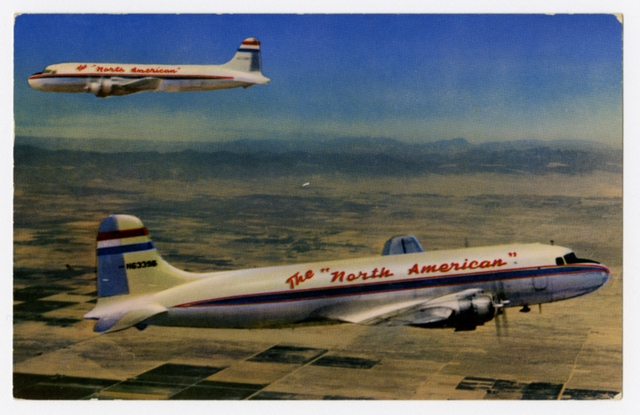 Postcard: North American Airlines, Douglas DC-4