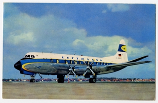Image: postcard: Lufthansa, Vickers Viscount 814