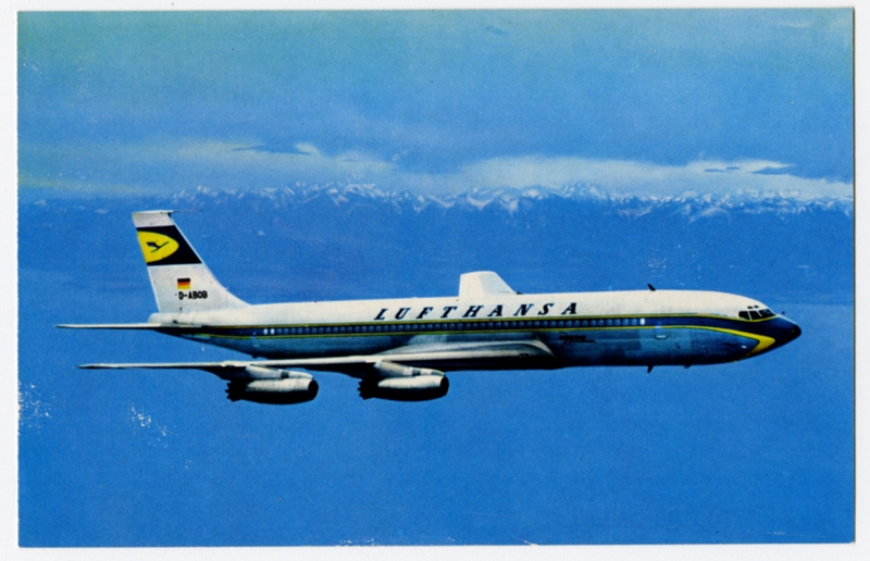 Image: postcard: Lufthansa, Boeing 707