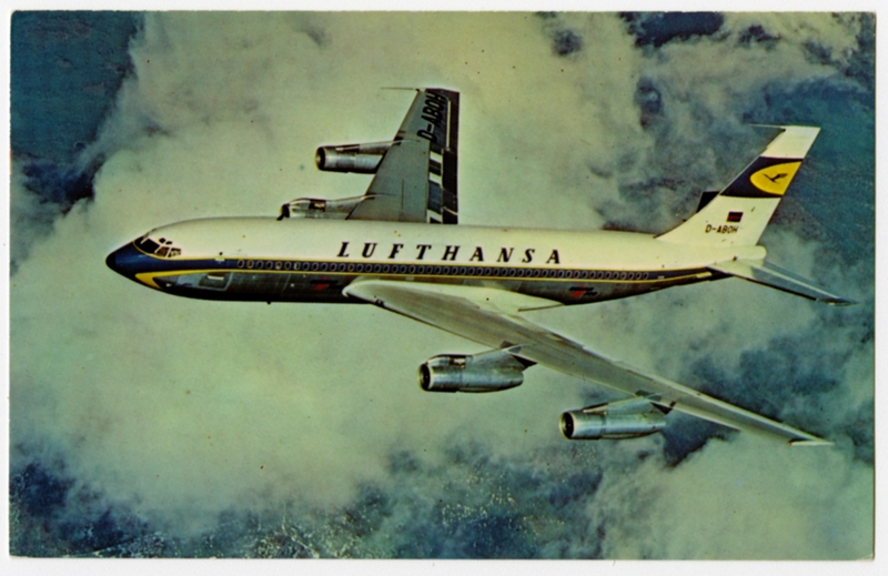 Image: postcard: Lufthansa, Boeing 707