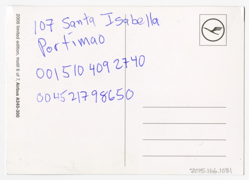 Image: postcard: Lufthansa, Airbus A340-300