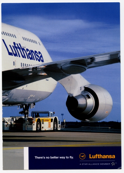 Image: postcard: Lufthansa, Boeing 747-400