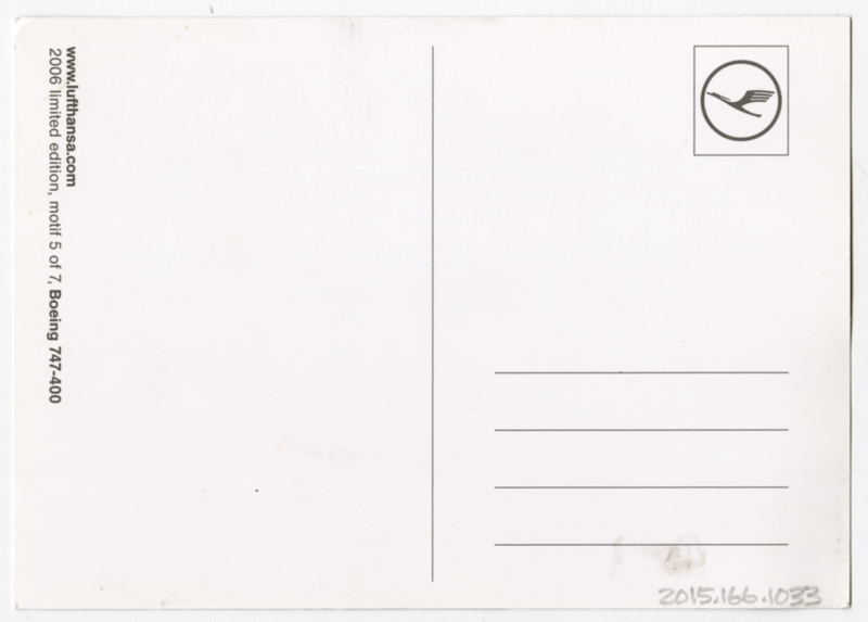 Image: postcard: Lufthansa, Boeing 747-400