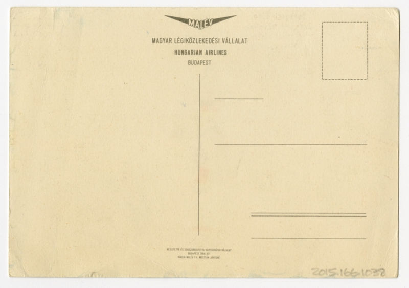 Image: postcard: Malev Hungarian Airlines, Central Europe, map