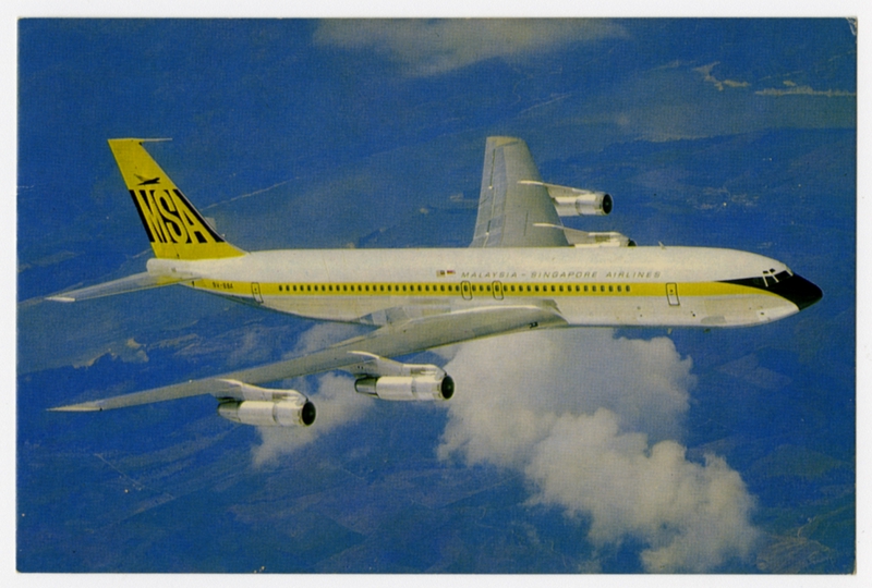 Image: postcard: Malaysia-Singapore Airlines, Boeing 707-320B