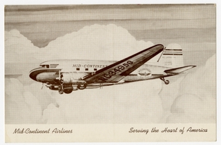 Image: postcard: Mid-Continent Airlines, Douglas DC-3