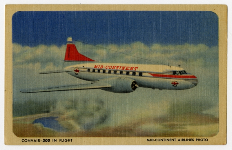 Image: postcard: Mid-Continent Airlines, Convair 300