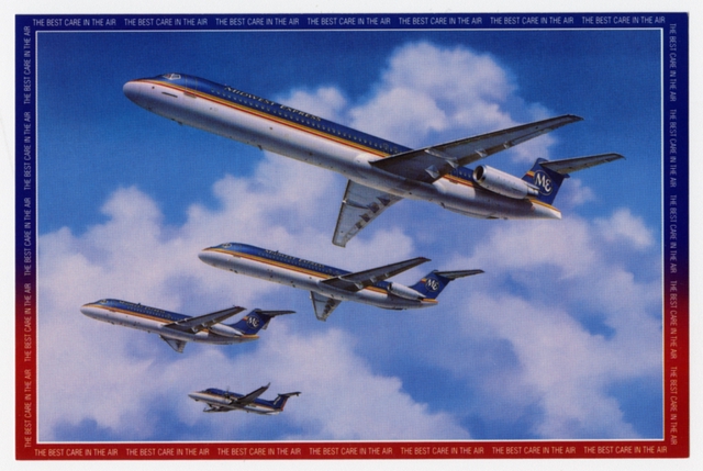 Postcard: Midwest Express Airlines, MD-80, Embraer 120