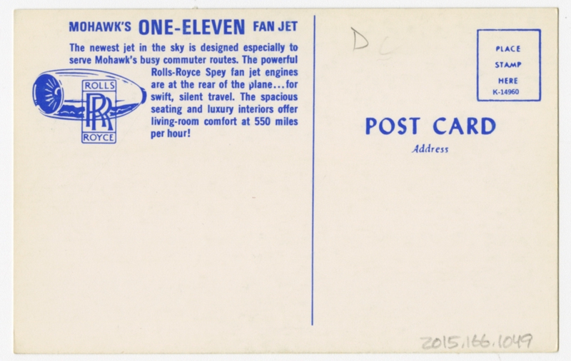 Image: postcard: Mohawk Airlines, BAC One-Eleven