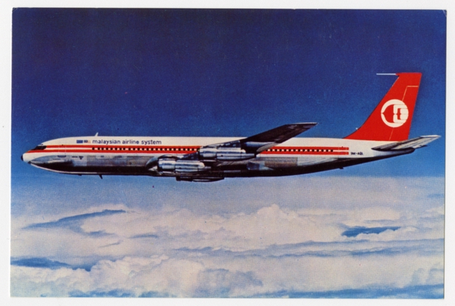 Postcard: Malaysian Airline System (MAS), Boeing 707