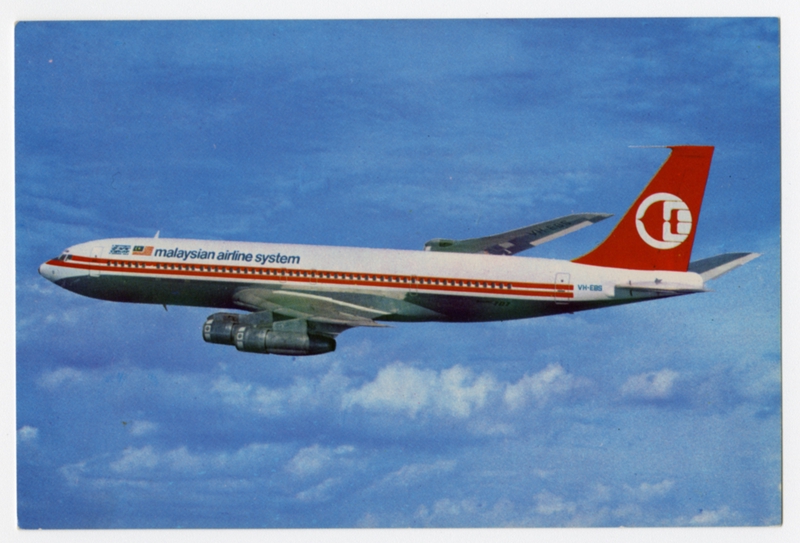 Image: postcard: Malaysian Airline System (MAS), Boeing 707