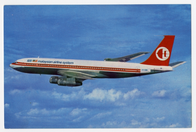 Postcard: Malaysian Airline System (MAS), Boeing 707