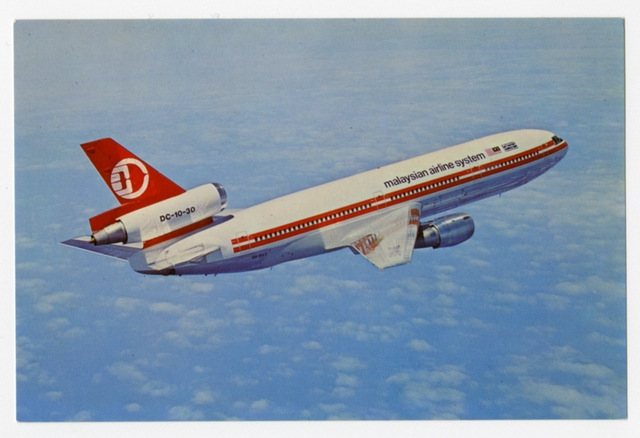 Postcard: Malaysian Airline System (MAS), McDonnell-Douglas DC-10-30