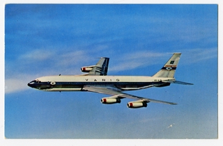 Image: postcard: VARIG, Boeing 707, route map