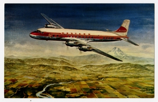 Image: postcard: Western Airlines, Douglas DC-6B