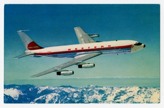 Image: postcard: Western Airlines, Boeing 707