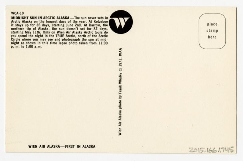 Image: postcard: Wien Air Alaska, midnight sun, Alaska