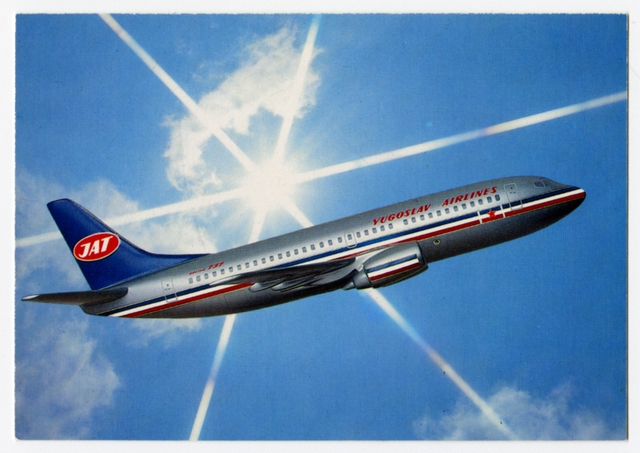 Postcard: JAT Yugoslav Airlines, Boeing 737-300