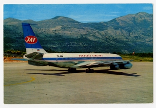 Image: postcard: JAT Yugoslav Airlines, Boeing 707