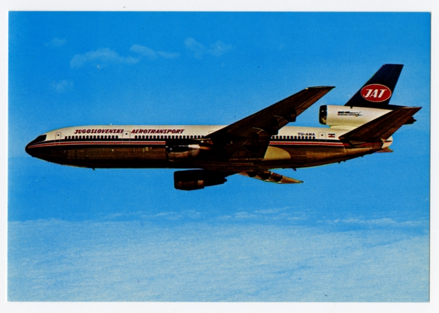 Postcard: JAT Yugoslav Airlines, McDonnell Douglas DC-10