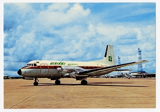 Image: postcard: Zambia Airways, Hawker Siddeley HS.748