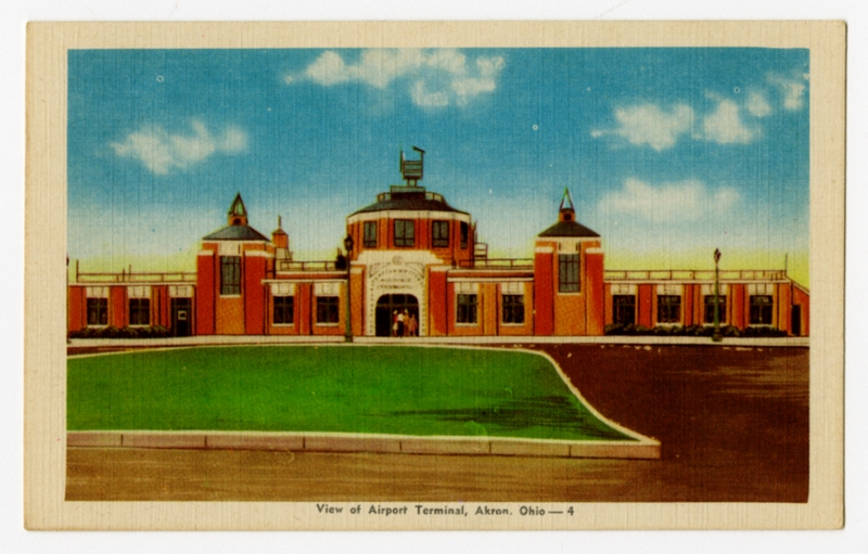 Image: postcard: Airport terminal, Akron, Ohio