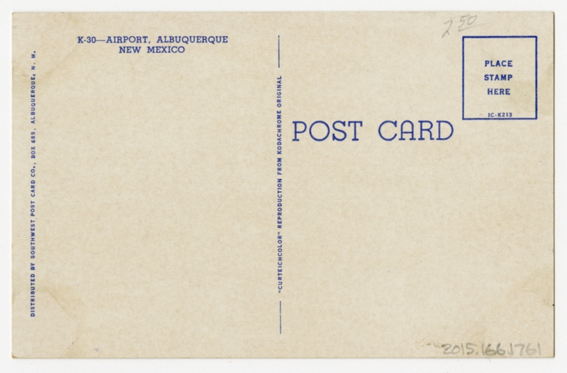 Image: postcard: Albuquerque Airport, Lockheed Constellation, TWA